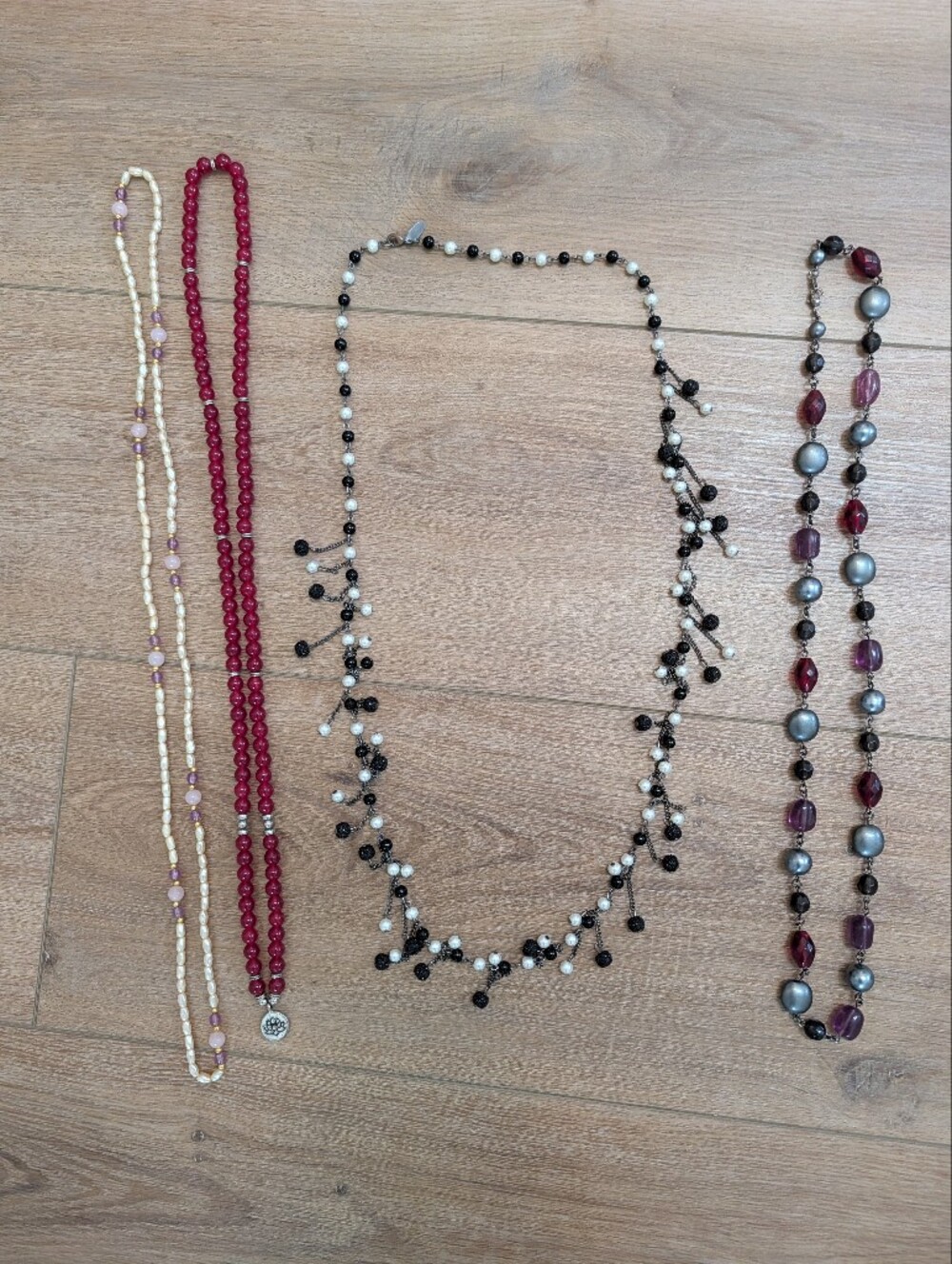 Lot of 4 Multicolor Long Beaded Necklaces